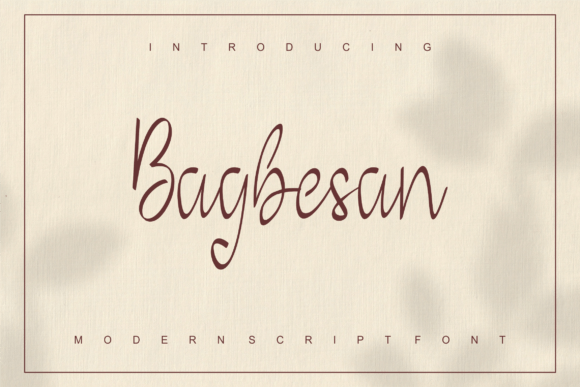 Bagbesan: A Script Font for Real Projects